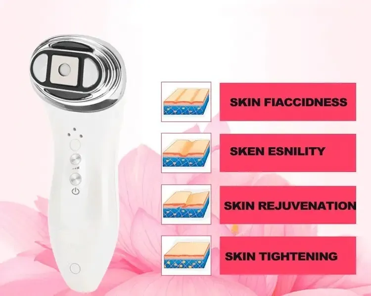 RF LED Blue Red Light Lifting Firming Anti Eye Bag Wrinkle Ultrasonic Stimulate Reduce Line Loose Skin Tighten Mini Hifu Device